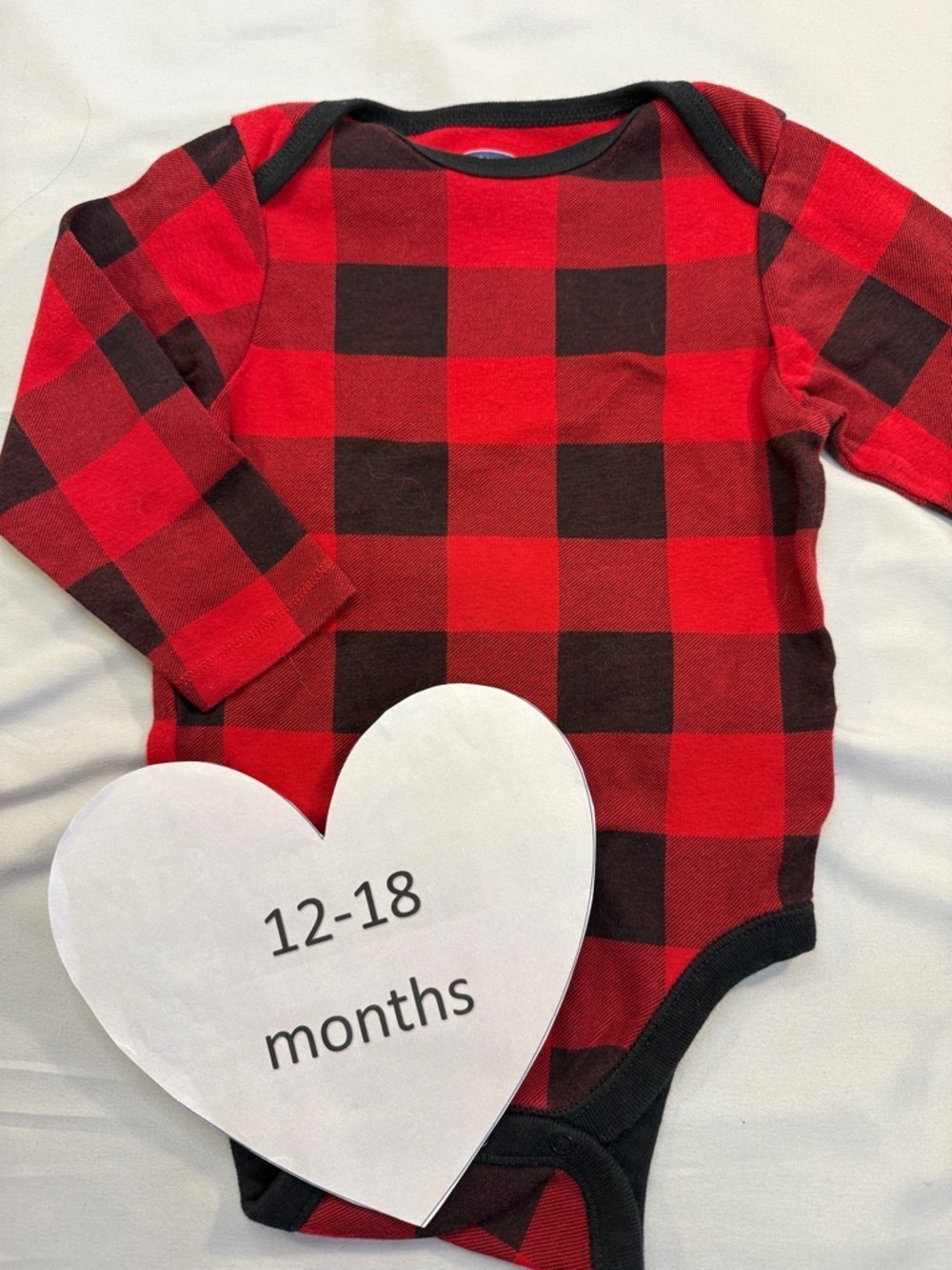 Old Navy - Plaid Red and Black Long sleeve Kids One Piece/Onesie Bodysuit